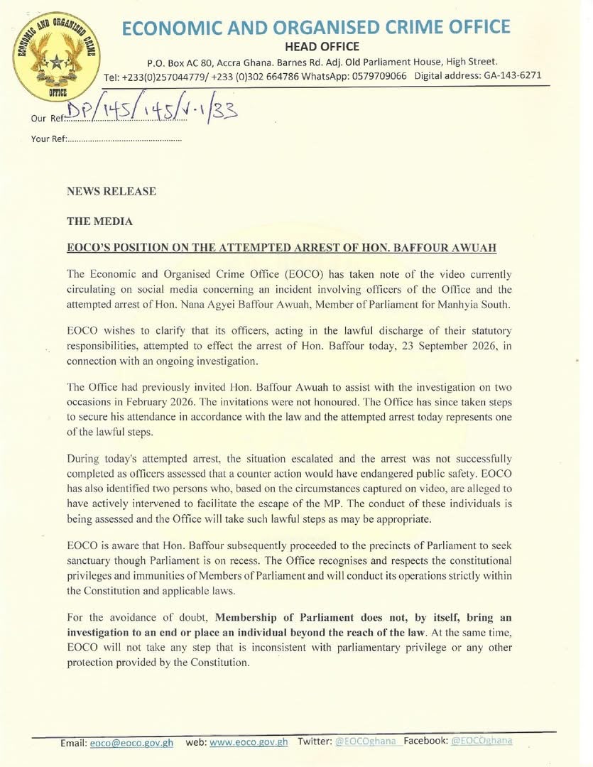 EOCO defends attempted arrest of Manhyia South MP, cites ignored invitations img 20260923 wa0201